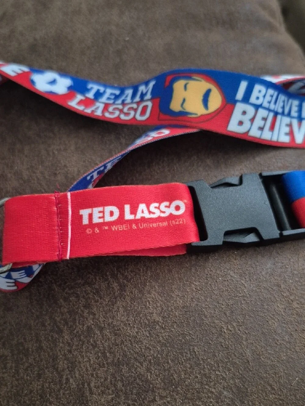 Red & Blue 'I Believe' Lanyard with Badge Holder - Ted Lasso Design